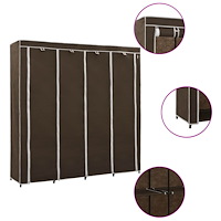 vidaXL Garderob med 4 utrymmen brun 175x45x170 cm