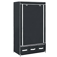 vidaXL Garderob svart 87x49x159 cm tyg