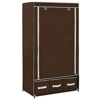 vidaXL Garderob brun 87x49x159 cm tyg