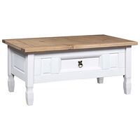vidaXL Soffbord mexikansk coronastil furu vit 100x55x44 cm