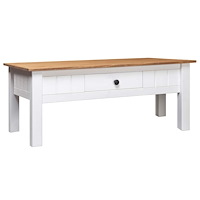 vidaXL Soffbord vit 100x60x43,5 cm massiv furu panama