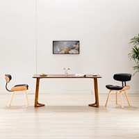 vidaXL Matstolar 2 st svart böjträ och konstläder