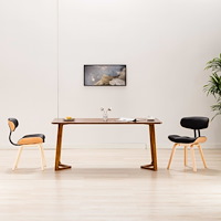 vidaXL Matstolar 2 st svart böjträ och konstläder