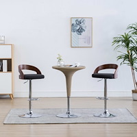 vidaXL Barstolar 2 st mörkgrå tyg och böjträ