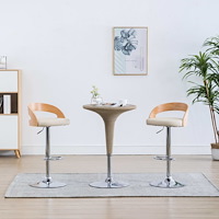 vidaXL Barstolar 2 st gräddvit konstläder och böjträ