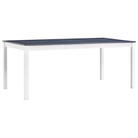 vidaXL Matbord vit och grå 180x90x73 cm furu