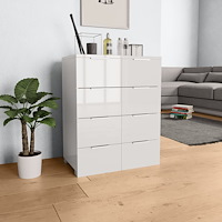 vidaXL Skänk högglans vit 60x35x80 cm spånskiva