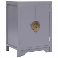 vidaXL Sängbord grå 38x28x52 cm paulownia