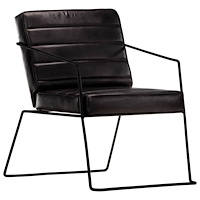 vidaXL Fåtölj svart äkta läder