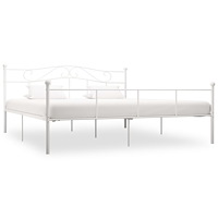 vidaXL Sängram vit metall 200x200 cm