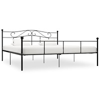 vidaXL Sängram svart metall 200x200 cm