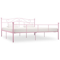 vidaXL Sängram rosa metall 200x200 cm