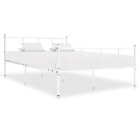 vidaXL Sängram utan madrass vit metall 120x200 cm