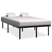vidaXL Sängram utan madrass svart metall 200x200 cm