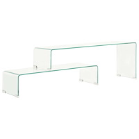 vidaXL Soffbord 2 delar 90x30x20/110x30x40 cm härdat glas