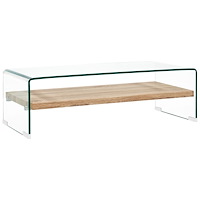 vidaXL Soffbord genomskinlig 98x45x31 cm härdat glas