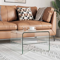 vidaXL Soffbord genomskinlig 50x45x33 cm härdat glas