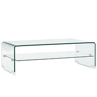 vidaXL Soffbord genomskinlig 98x45x31 cm härdat glas