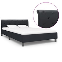 vidaXL Sängram utan madrass svart konstläder 120x200 cm