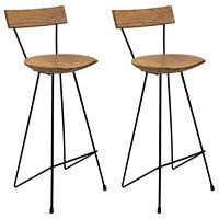 vidaXL Barstolar 2 st massiv teak