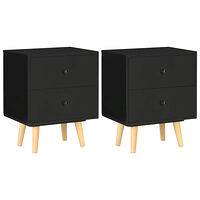 vidaXL Sängbord 2 st svart 40x30x50 cm massiv furu