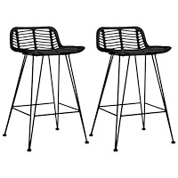 vidaXL Barstolar 2 st svart rotting
