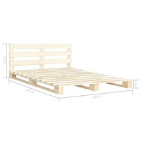 vidaXL Pallsäng utan madrass massiv furu 180x200 cm