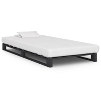 vidaXL Pallsäng utan madrass grå 100x200 cm massiv furu