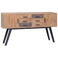 vidaXL Sidoskåp 110x30x75 cm massiv teak