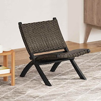 vidaXL Vilstol svart naturlig kubu-rotting och massiv mahogny