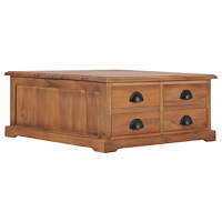 vidaXL Soffbord 68x68x30 cm massiv teak