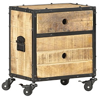 vidaXL Sängbord 40x30x50 cm massivt grovt mangoträ