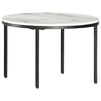 vidaXL Soffbord vit och svart Ø65 cm massiv äkta marmor