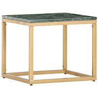 vidaXL Soffbord grön 40x40x35 cm äkta sten med marmorstruktur