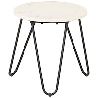 vidaXL Soffbord vit 40x40x40 cm äkta sten med marmorstruktur