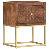 vidaXL Sängbord 40x30x50 cm massivt mangoträ