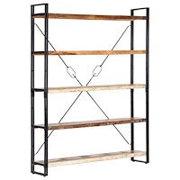 vidaXL Bokhylla med 5 hyllor 140x30x180 cm massivt återvunnet trä