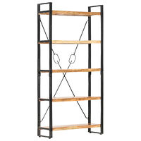 vidaXL Bokhylla med 5 hyllor 90x30x180 cm massivt akaciaträ