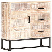 vidaXL Skänk vit 73x30x75 cm massivt akaciaträ