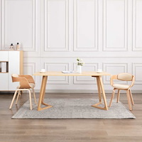 vidaXL Matstolar 2 st böjträ och konstläder