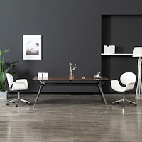 vidaXL Snurrbar matstol vit konstläder