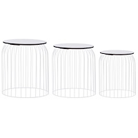 vidaXL Soffbord 3 st vit