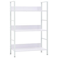 vidaXL Bokhylla 3 hyllor vit 60x27,6x90,5 cm konstruerat trä