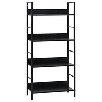 vidaXL Bokhylla 4 hyllplan svart 60x27,6x124,5 cm konstruerat trä
