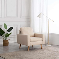 vidaXL Fåtölj gräddvit tyg