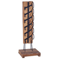 vidaXL Vinställ för 6 flaskor 35x35x100 cm massiv teak