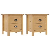 vidaXL Sängbord 2 st Hill 46x35x49,5 cm massiv furu