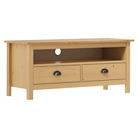 vidaXL TV-bänk Hill honungsbrun 110x40x47 cm massiv furu