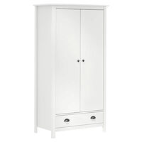 vidaXL Garderob 2 dörrar Hill vit 89x50x170 cm massiv furu