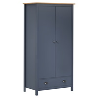 vidaXL Garderob 2 dörrar Hill grå 89x50x170 cm massiv furu